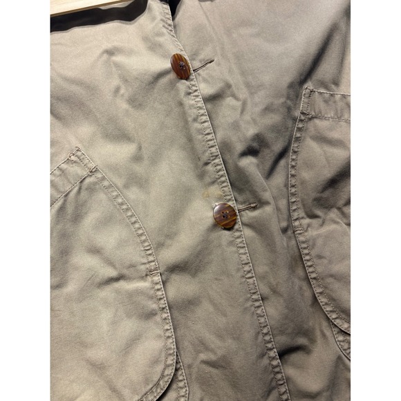 J. Crew Barn Jacket Mens Tan Corduroy Collar Plaid Lined Quilted Insulation - Picture 4 of 6